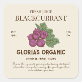 Jus de fruits de cassis vintage Étiquette de produ