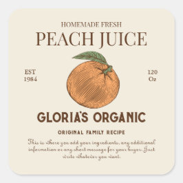 Jus de fruits vintage de pêche Étiquette de produi