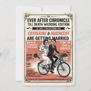 Jusqu'à la mort À VÉLO Faire-part de mariage Gaze