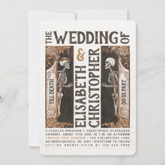 Jusqu'à la mort Art nouveau Faire-part de mariage