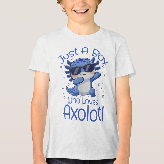 Just A Boy Who Loves Axolotl  Tri-Blend Shirt (Vorderseite)