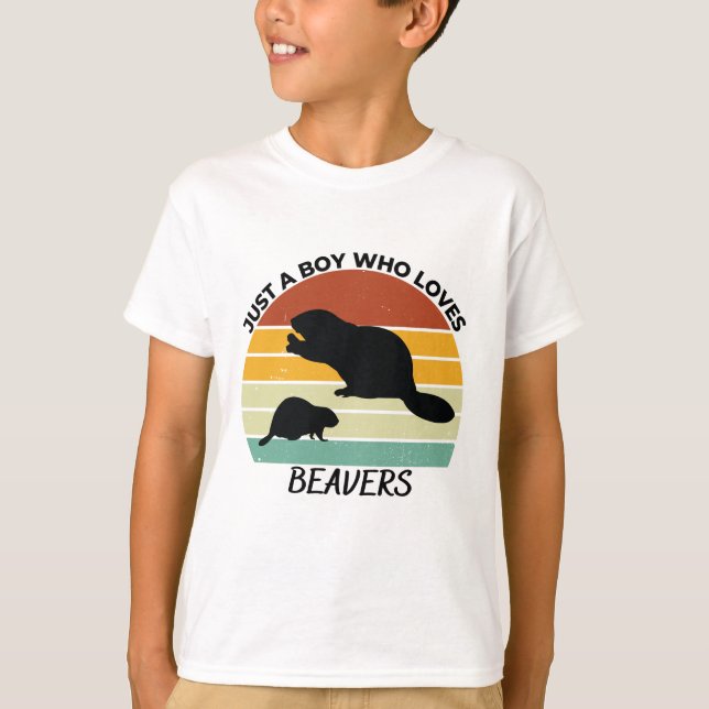 Just a boy who loves beavers T-Shirt (Vorderseite)