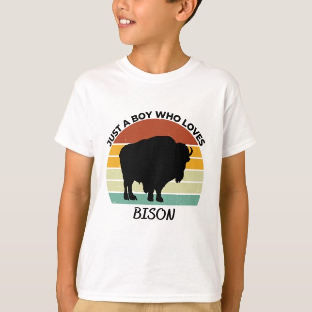 Just a Boy who loves bison T-Shirt (Vorderseite)