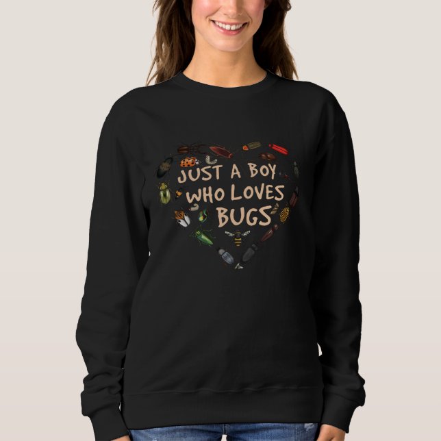 Just A Boy Who Loves Bugs Insect Collector Bug Cat Sweatshirt (Vorderseite)