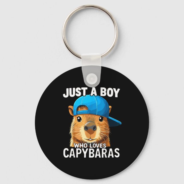 Just A Boy Who Loves Capybaras  Schlüsselanhänger (Vorderseite)