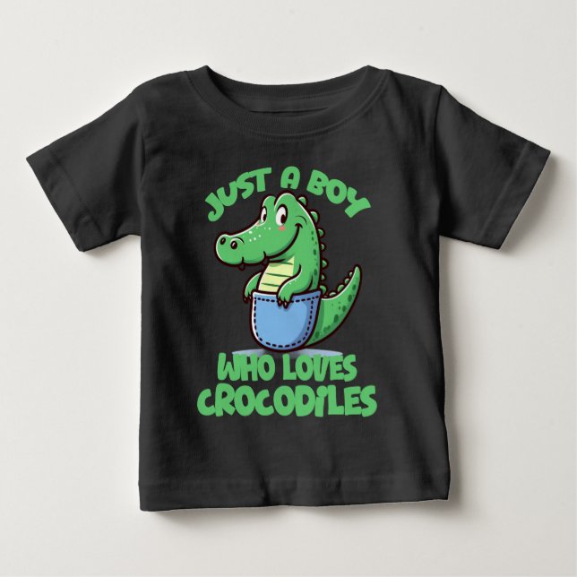 Just A Boy Who Loves Crocodiles Baby T-shirt (Vorderseite)