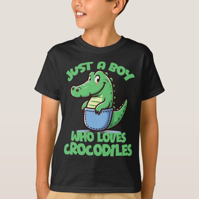 Just A Boy Who Loves Crocodiles T-Shirt (Vorderseite)