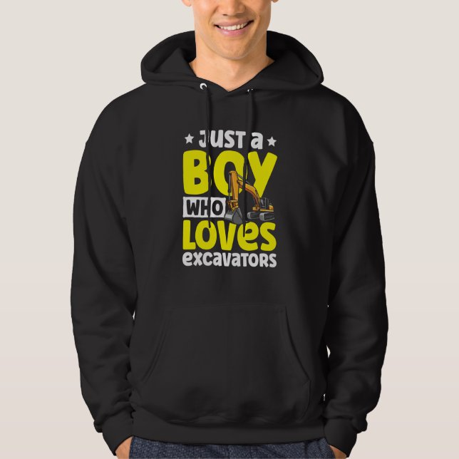 Just a Boy Who Loves Excavators Construction Excav Hoodie (Vorderseite)