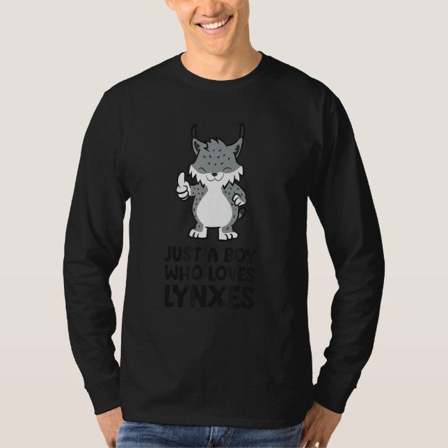 Just a Boy Who Loves Lynxes Cute Lynx Cat T-Shirt (Vorderseite)