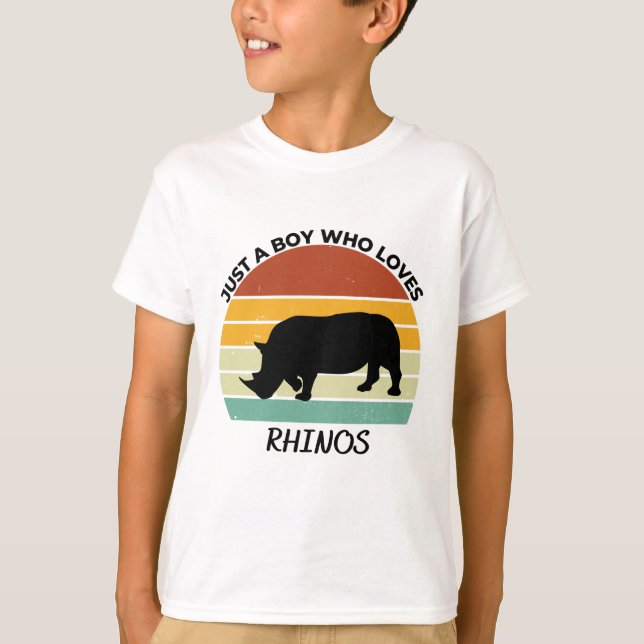 Just a Boy who loves rhinos T-Shirt (Vorderseite)
