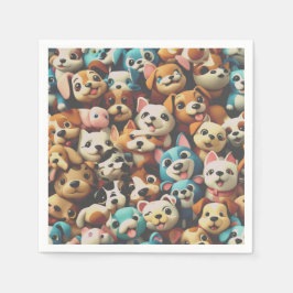 Just a bunch of happy puppies serviette