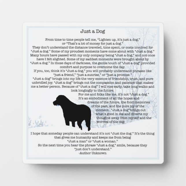 Just A Dog Quote- Black Labrador - Dog Lover Quote Fotoplatte (Vorderseite)