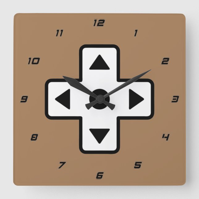 Just a Fun Old Arcade Game Controller Quadratische Wanduhr (Vorderseite)