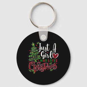Just a Girl, die Weihnachten ein Geschenk für XMAS Schlüsselanhänger