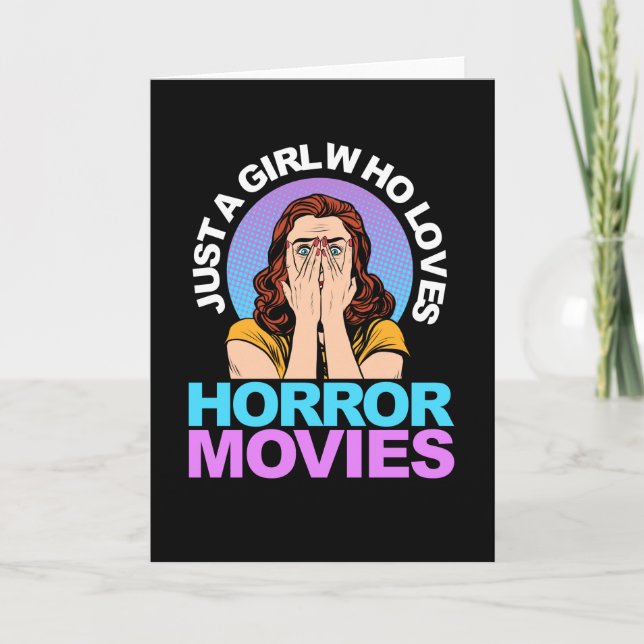 Just A Girl Horror Movies Halloween Karte (Vorderseite)