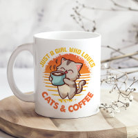 "Just a Girl that Cats and Coffee" Retro