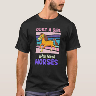 Just a Girl Who Liebe Reiten Reitpferde Girl 2 T-Shirt