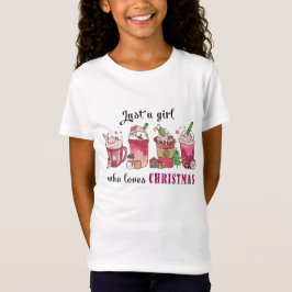 Just a Girl Who Liebe Weihnachts Coffee Fun Trendy T-Shirt