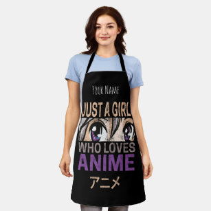 Just a Girl Who Lieben Anime Vintag Manga Kawaii Schürze