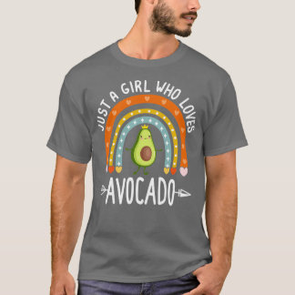 Just A Girl Who Lieben Avocado Rainbow Niedlich Av T-Shirt