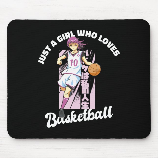 Just A Girl Who Lieben Basketball - Anime Basketba Mousepad (Vorne)