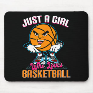 Just A Girl Who Lieben Basketball Zitat für Basket Mousepad