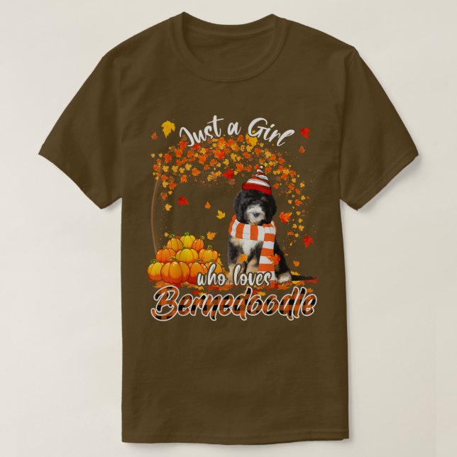 Just A Girl Who Lieben Bernedoodle Erntedank Aut T-Shirt (Design vorne)