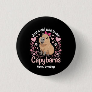 Just a Girl Who Lieben Capybaras Funny Niedliches Button
