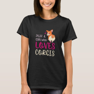 Just A Girl Who Lieben Corgis Niedlich Corgi Dog T-Shirt
