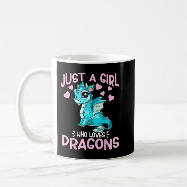 Just A Girl Who Lieben Dragons Niedlich Anime Kawa Kaffeetasse (Links)