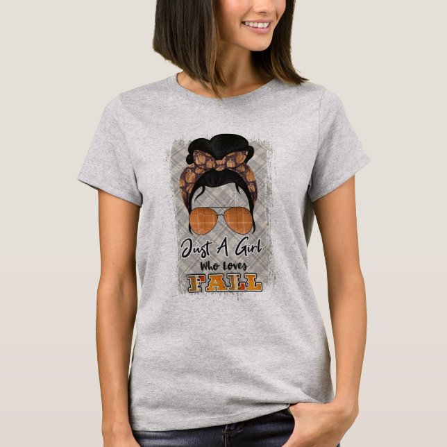Just a Girl Who Lieben Fall Saisonales TShirt (Vorderseite)