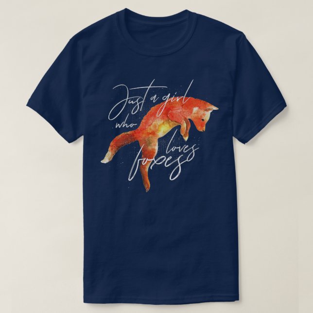 Just a Girl Who Lieben Foxes Art Niedlich Fox Anim T-Shirt (Design vorne)