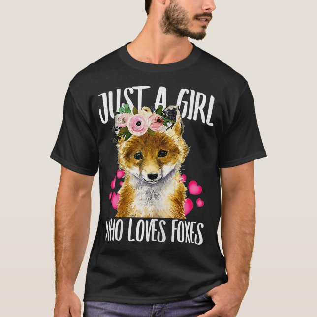 Just a Girl Who Lieben Foxes Lover Vater Mama Boy  T-Shirt (Vorderseite)