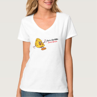 Just a Girl Who Lieben Fragen nur Käse T-Shirt