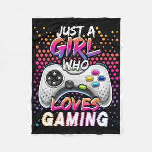 Just A Girl Who Lieben Gaming Video Game Birthday Fleecedecke