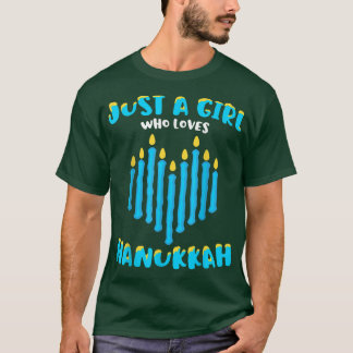 Just a Girl Who Lieben Hanukkah jüdische Chanukah T-Shirt