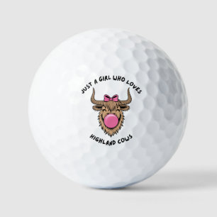 Just a Girl Who Lieben Highland Cows Scottish Golfball