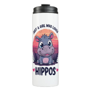 Just a Girl Who Lieben Hippos - Niedlich Baby Hipp Thermosbecher