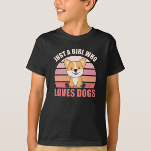 Just A Girl Who Lieben Hunde Corgis Herz Corgi Lie T-Shirt