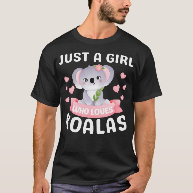 Just A Girl Who Lieben Koala Bär Funny Christmas B T-Shirt (Vorderseite)