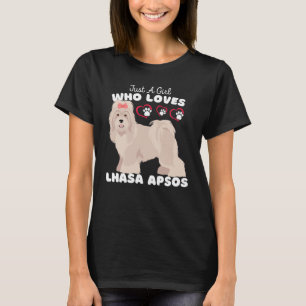 Just A Girl Who Lieben Lhasa Apsos Niedlich Lhasa T-Shirt