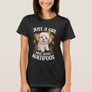 Just A Girl Who Lieben Maltipoo ästhetische Blume T-Shirt