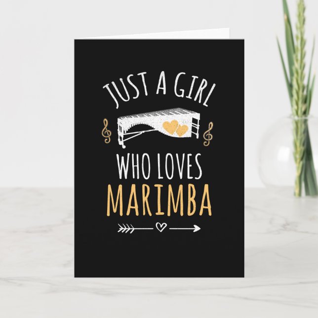 Just a Girl Who Lieben Marimba Player Geschenkidee Karte (Vorderseite)