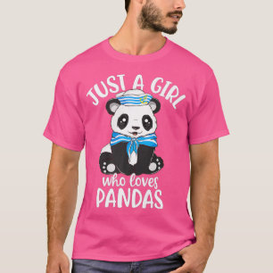Just A Girl Who Lieben Pandas Niedlich Panda Premi T-Shirt
