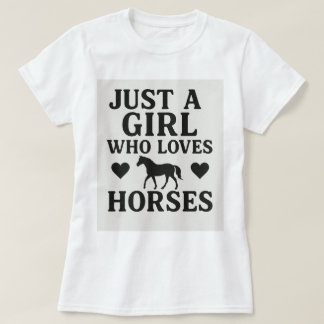 Just a Girl Who Lieben Pferde - Niedliches Pferd L T-Shirt