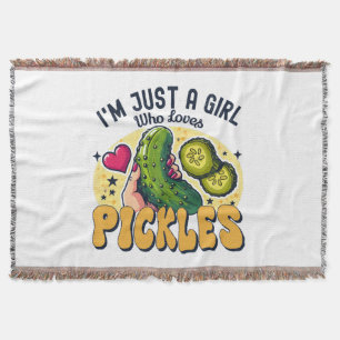 Just a Girl Who Lieben Pickles - Funny Vegan Decke