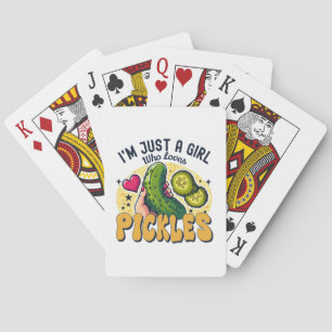 Just a Girl Who Lieben Pickles - Funny Vegan Spielkarten