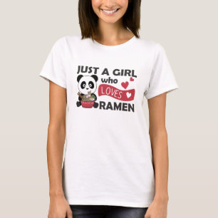 Just A Girl Who Lieben Ramen Panda Kawaii T-Shirt