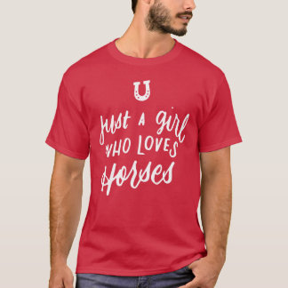 Just a Girl Who Lieben Reiten Gift Horse GIF T-Shirt