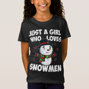 Just a Girl Who Lieben Snowman Niedlich Frozen Sno T-Shirt